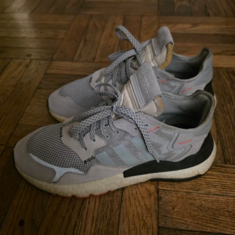 Adidas Nite Jogger Grey Red 3M Boost Ultra Run Shoes Mens 11-size - Picture 4 of 6